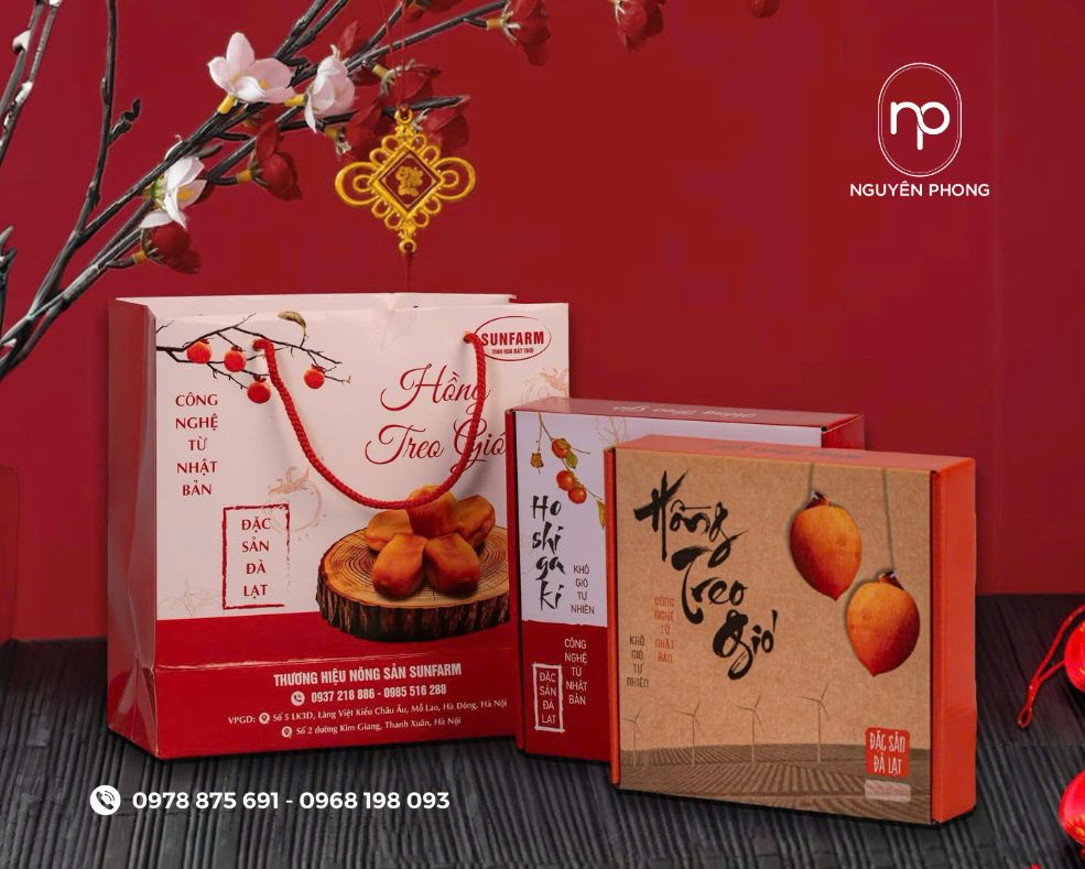 In hộp đựng hồng treo gió – nâng tầm món quà Việt